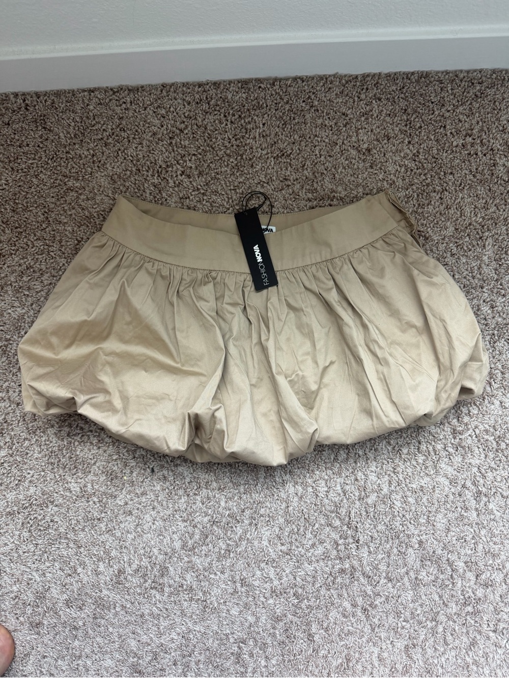 Fashion Nova Beige Bubble Skort